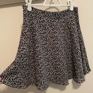 double lined black and white flower skirt